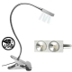 2 x 1W USB LED Table Lamp with Clip and Switch (Day White)