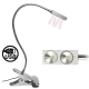 2 x 1W USB LED Table Lamp with Clip and Switch (Warm White)