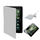2 in 1 (Gray Plastic Case + Leather Cover) with Holder for Blackberry Playbook, Gray (with Logo)