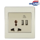 Electric Wall Switch and Socket, AU / EU Plug Socket with 1 Switch