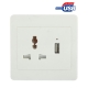 Electric Wall Switch and Socket, AU / EU Plug Socket with 1 Switch