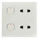 Electric Wall Switch and Socket, EU / US Plug Socket with 2 Switch
