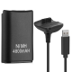 2100mAh Rechargeable Battery Pack & Chargeable Cable for XBOX 360 (Black)