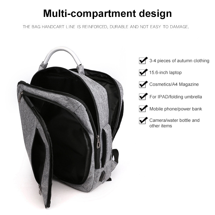 Multifunctional Oxford Laptop Bag Backpack (Black)_voghion.com