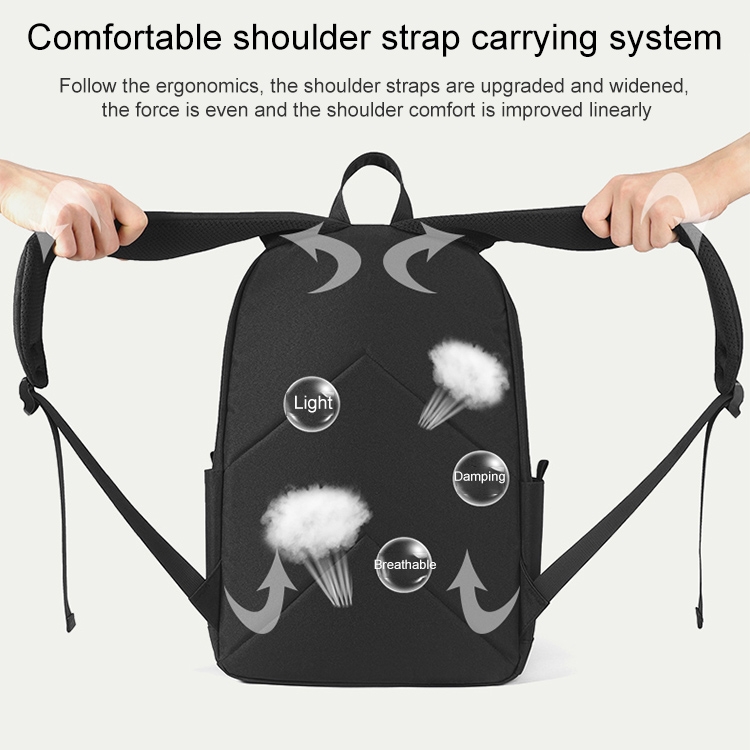 Multifunctional Oxford Laptop Bag Backpack (Black)_voghion.com