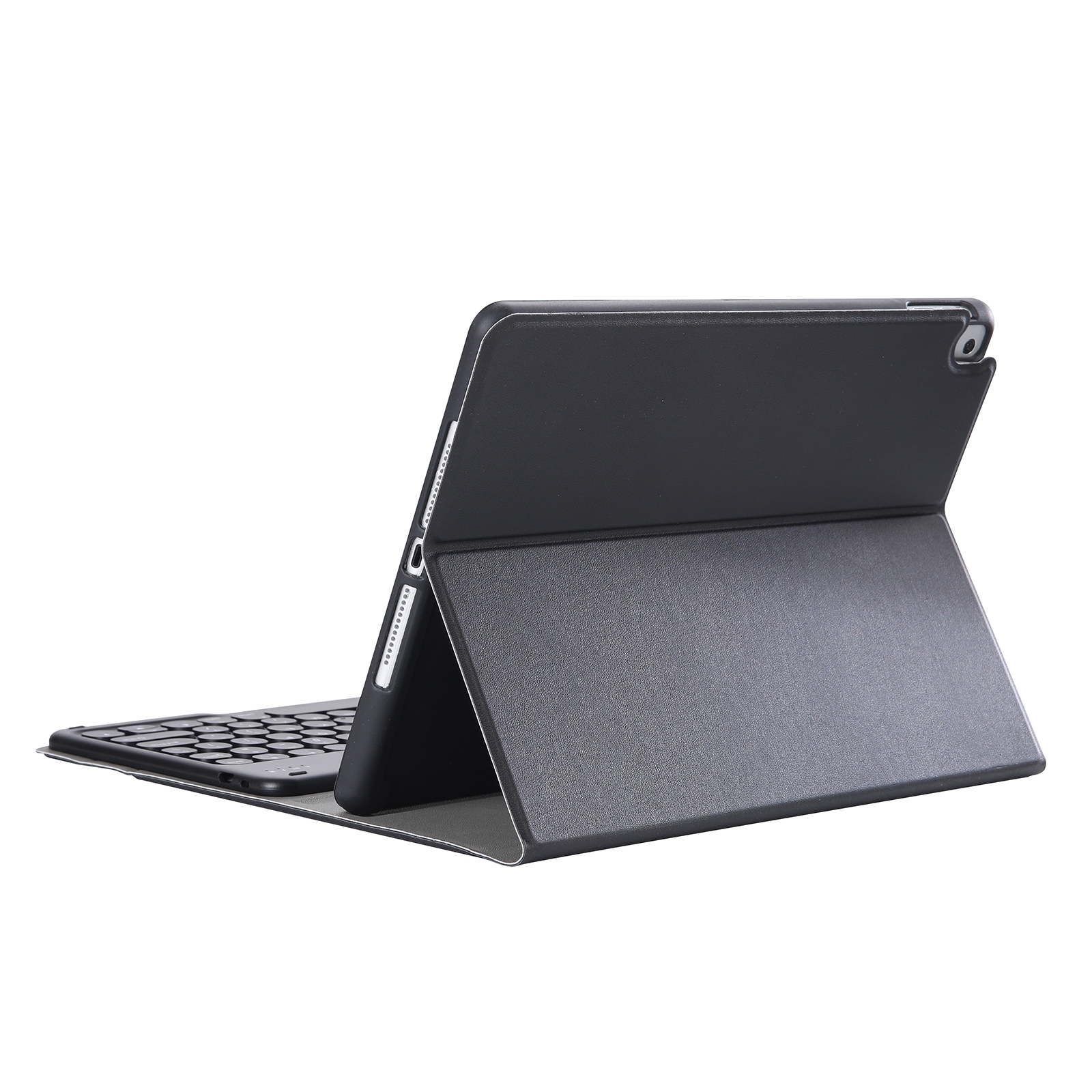 YA870B Detachable Lambskin Texture Round Keycap Bluetooth Keyboard Leather Tablet Case with Pen Slot & Stand For Samsung Galaxy Tab S7 T870 / T875 11 inch 2020(Black)_voghion.com