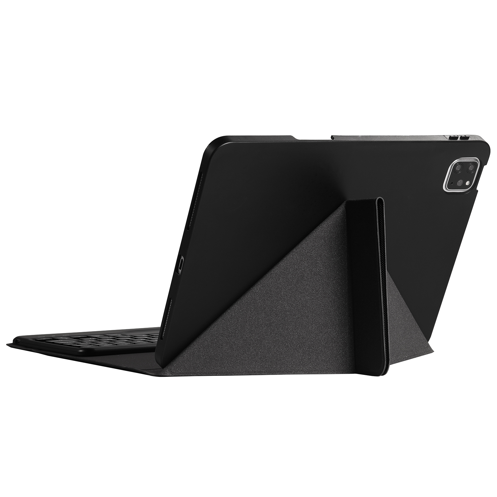 B09 Splittable Bluetooth Keyboard Leather Tablet Case with Triangle Holder & Pen Slot For iPad 10.2 2020 & 2019 / Pro 10.5 inch / Air 3 10.5 inch(Black Diamond Pattern)_voghion.com