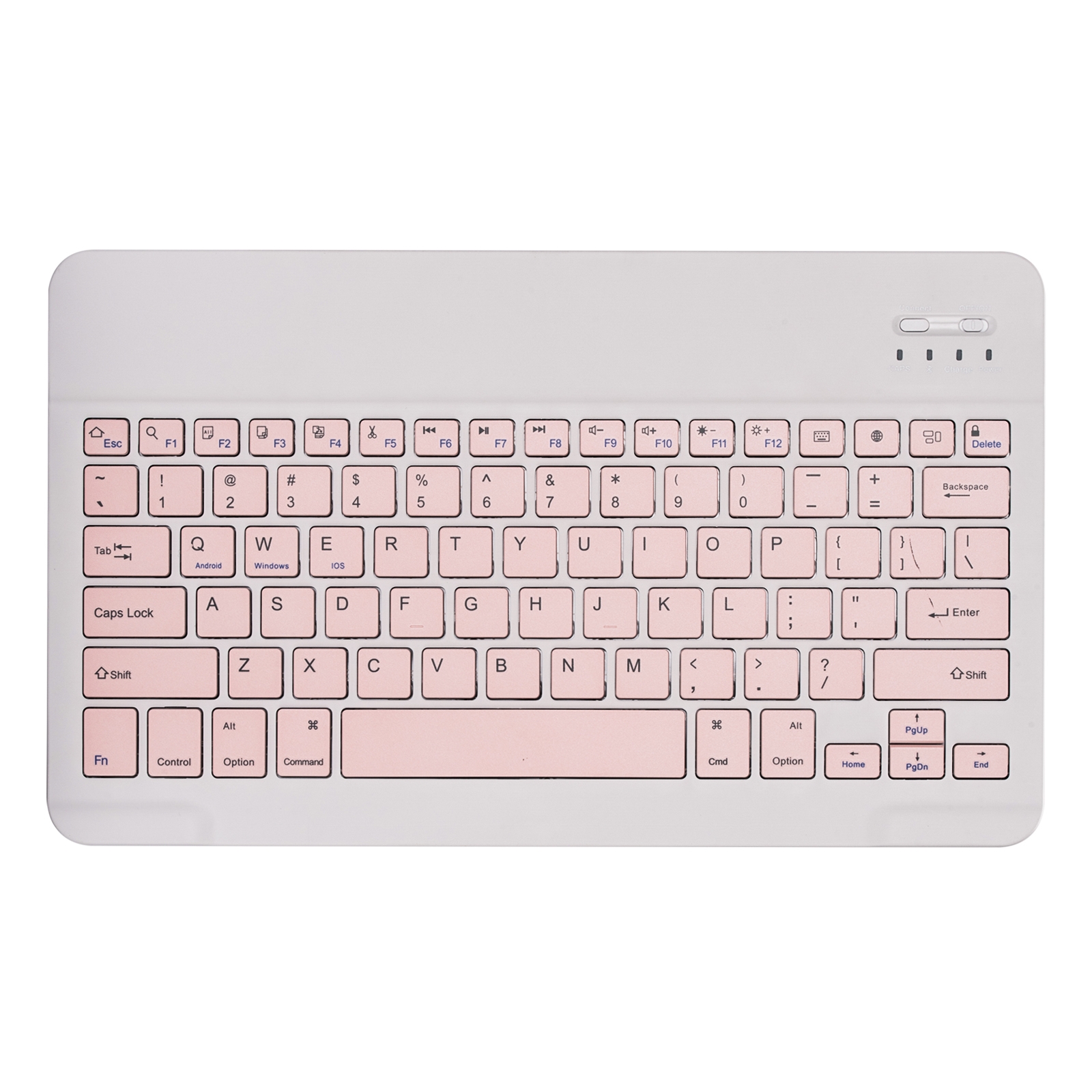 HK132 Ayrılabilir Plastik Bluetooth Klavye Tablet Kılıfı Tutucu ve Kalem Yuvası ile iPad Pro 12.9 inç 2021/2020/2018(Pembe)_voghion.com