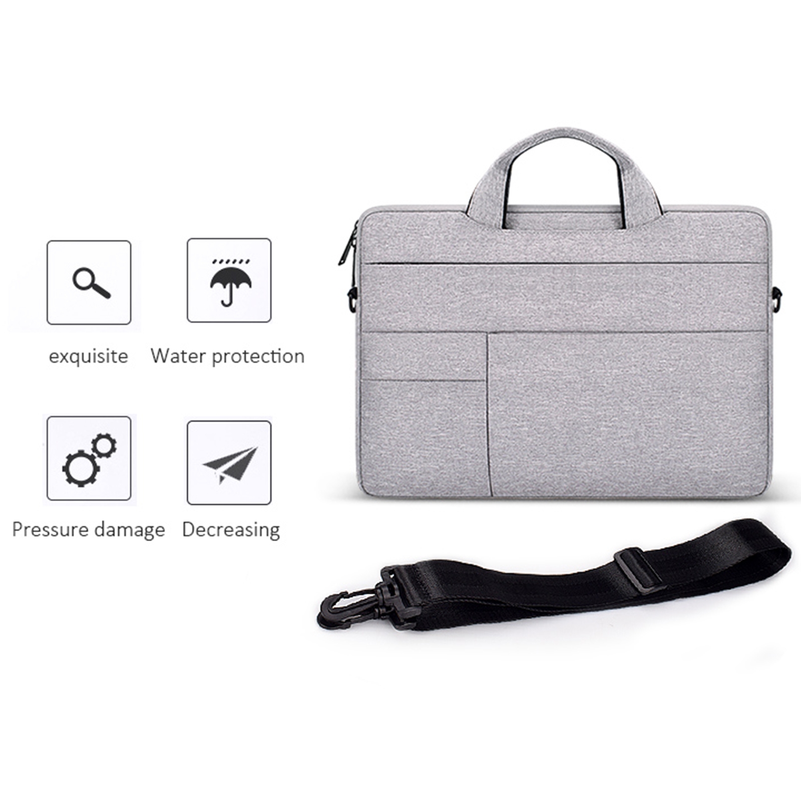 ND05SDJ Oxford Cloth + Nylon Laptop Portable Shoulder Bag, Size:14.1-15.4 inch(Navy Blue)_voghion.com