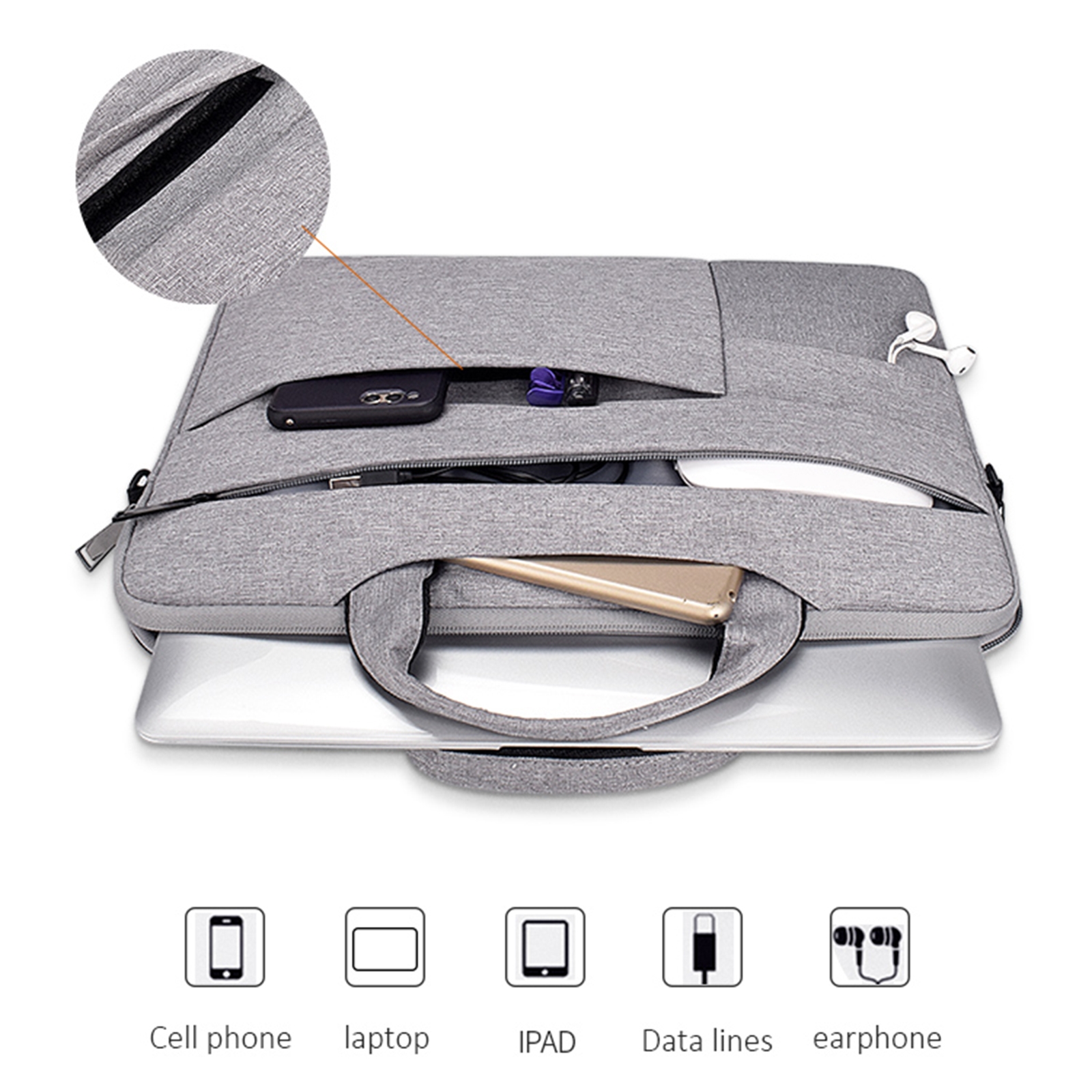 ND05SDJ Oxford Cloth + Nylon Laptop Portable Shoulder Bag, Size:14.1-15.4 inch(Navy Blue)_voghion.com