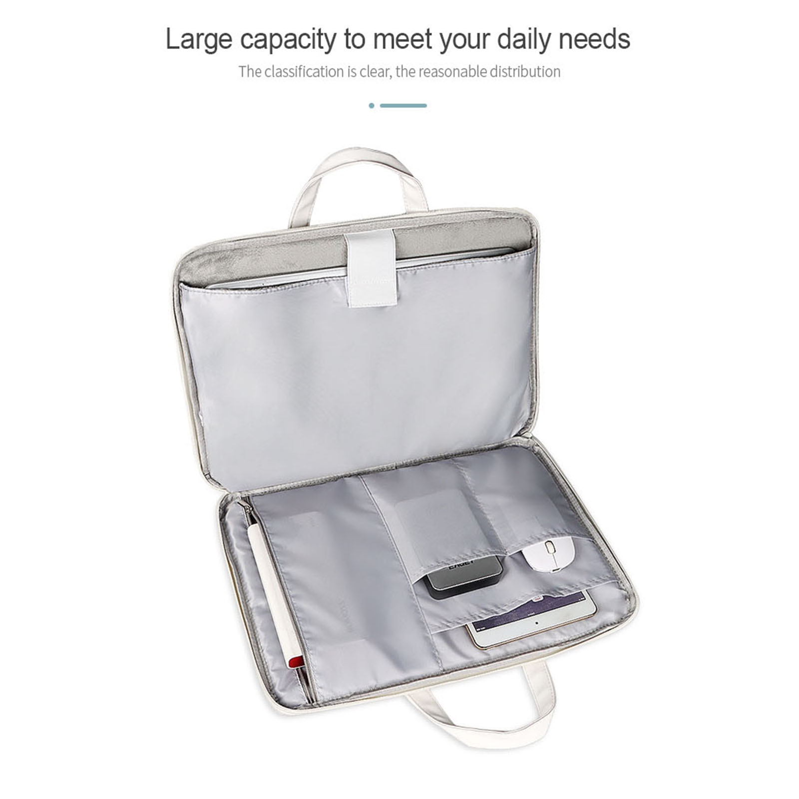 Lightweight PU Printed Laptop Bag, Size:14.1-15.4 inch(Ice Cream)_voghion.com
