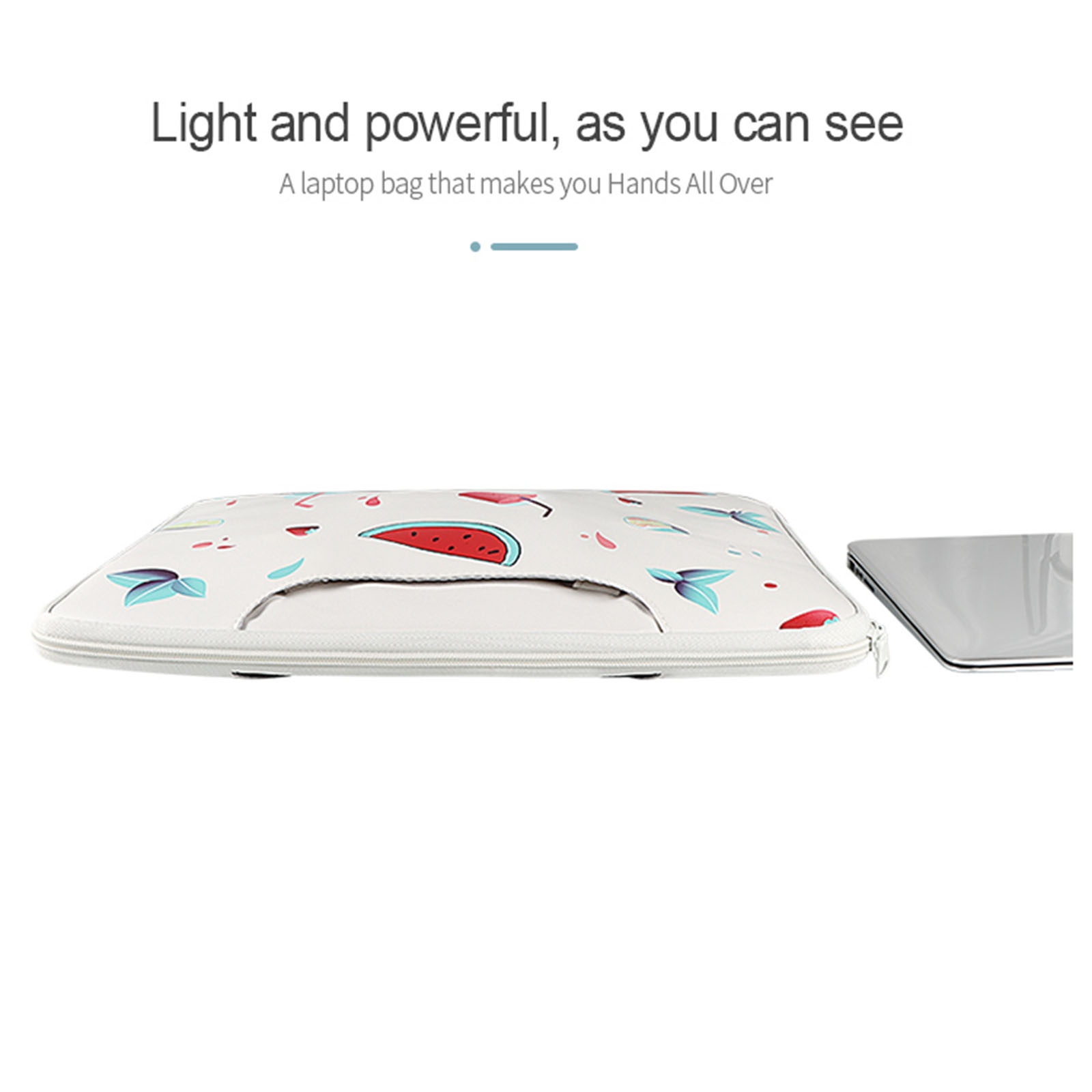 Lightweight PU Printed Laptop Bag, Size:14.1-15.4 inch(Ice Cream)_voghion.com