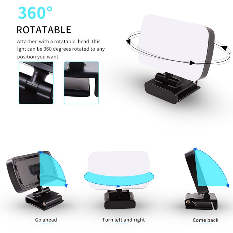 JSK-B1 Lampă de umplere LED portabilă USB pentru desktop, cu luminozitate reglabilă pe zece niveluri, temperatură de culoare: 3000-6500K_voghion.com