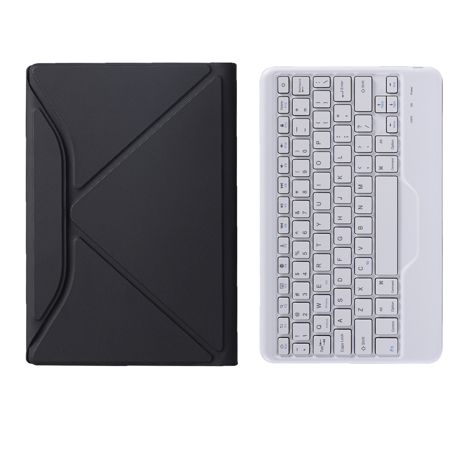 Custodia tablet in pelle staccabile con tastiera Bluetooth BM13 con texture diamante, slot per penna e supporto posteriore triangolare per Lenovo Pad Pro 11,5 pollici 2021 TB-J716F / Tab P11 Pro 11,5 pollici TB-J706F (Nero Bianco)_voghion.com