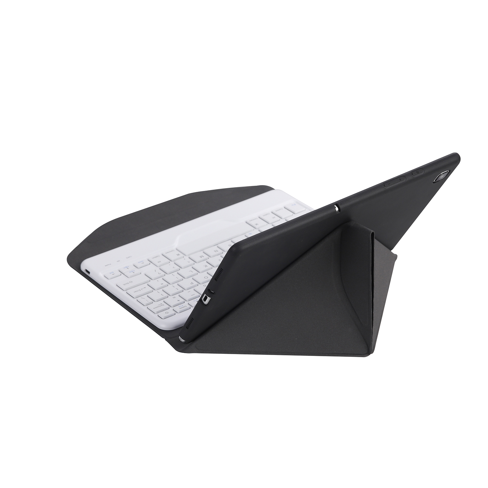 Custodia tablet in pelle staccabile con tastiera Bluetooth BM13 con texture diamante, slot per penna e supporto posteriore triangolare per Lenovo Pad Pro 11,5 pollici 2021 TB-J716F / Tab P11 Pro 11,5 pollici TB-J706F (Nero Bianco)_voghion.com