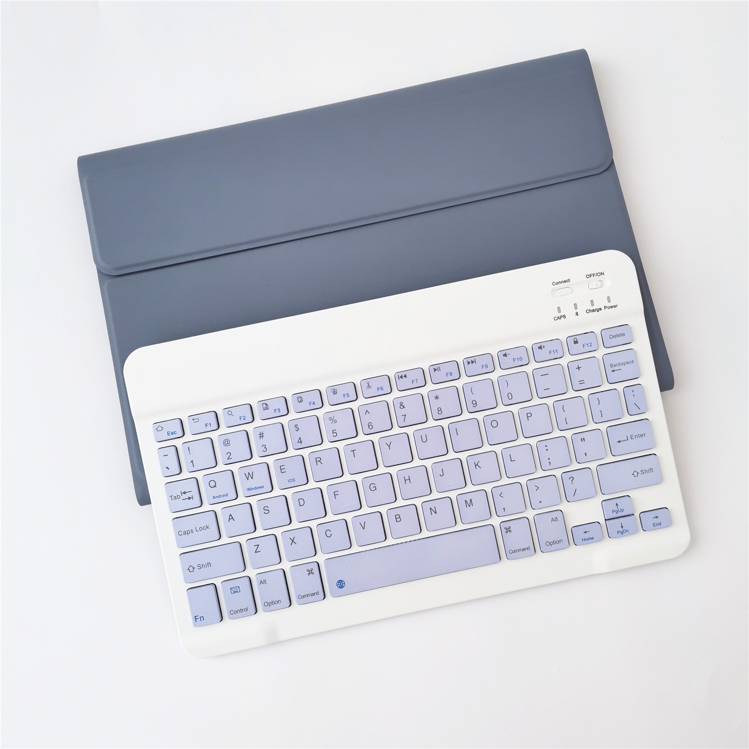 For Lenovo Pad Tab P11 11 inch TB-J606F LX110 Solid Color Detachable Square Keycap Bluetooth Keyboard Leather Tablet Case with Stand(Purple)_voghion.com