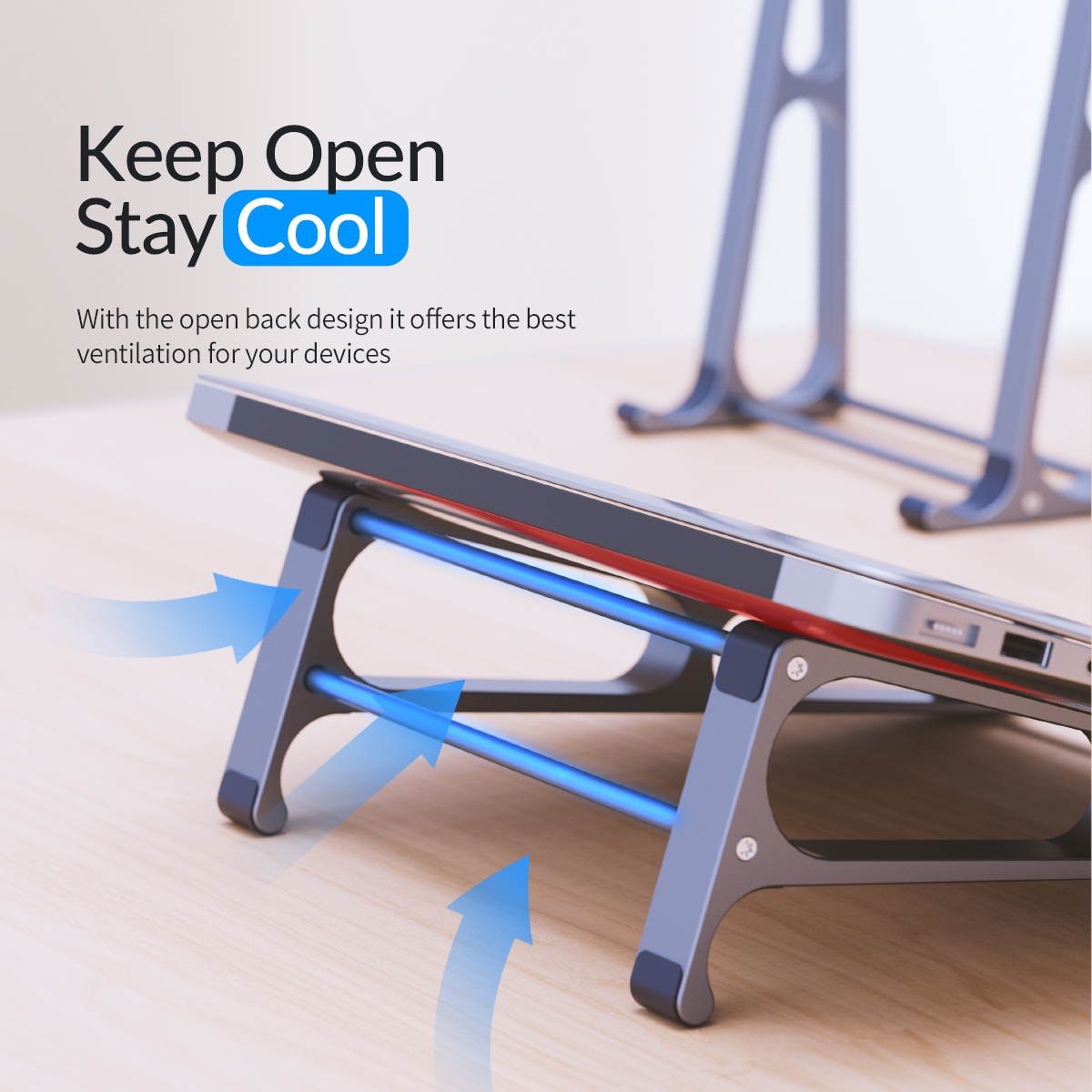 Multi-function Laptop Vertical Storage Holder(Grey)_voghion.com
