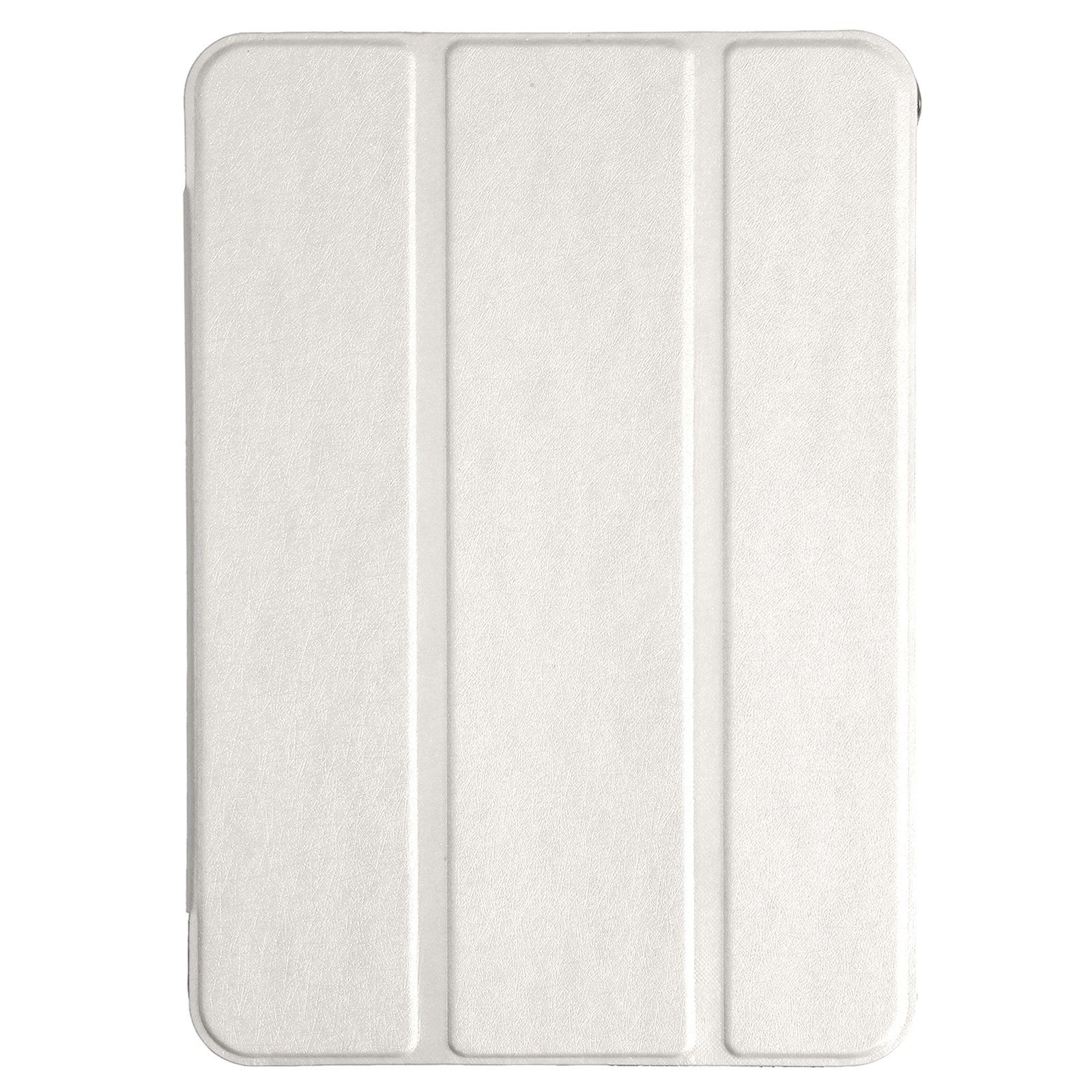Funda de cuero con tapa horizontal y tres pliegues con textura de seda para iPad mini 6 con soporte (blanco)_voghion.com