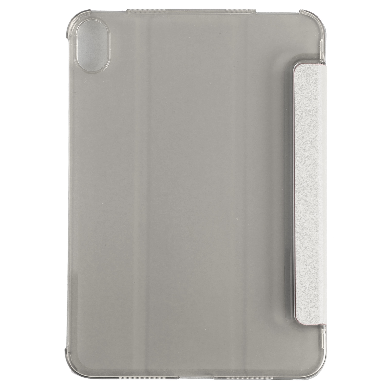 Funda de cuero con tapa horizontal y tres pliegues con textura de seda para iPad mini 6 con soporte (blanco)_voghion.com
