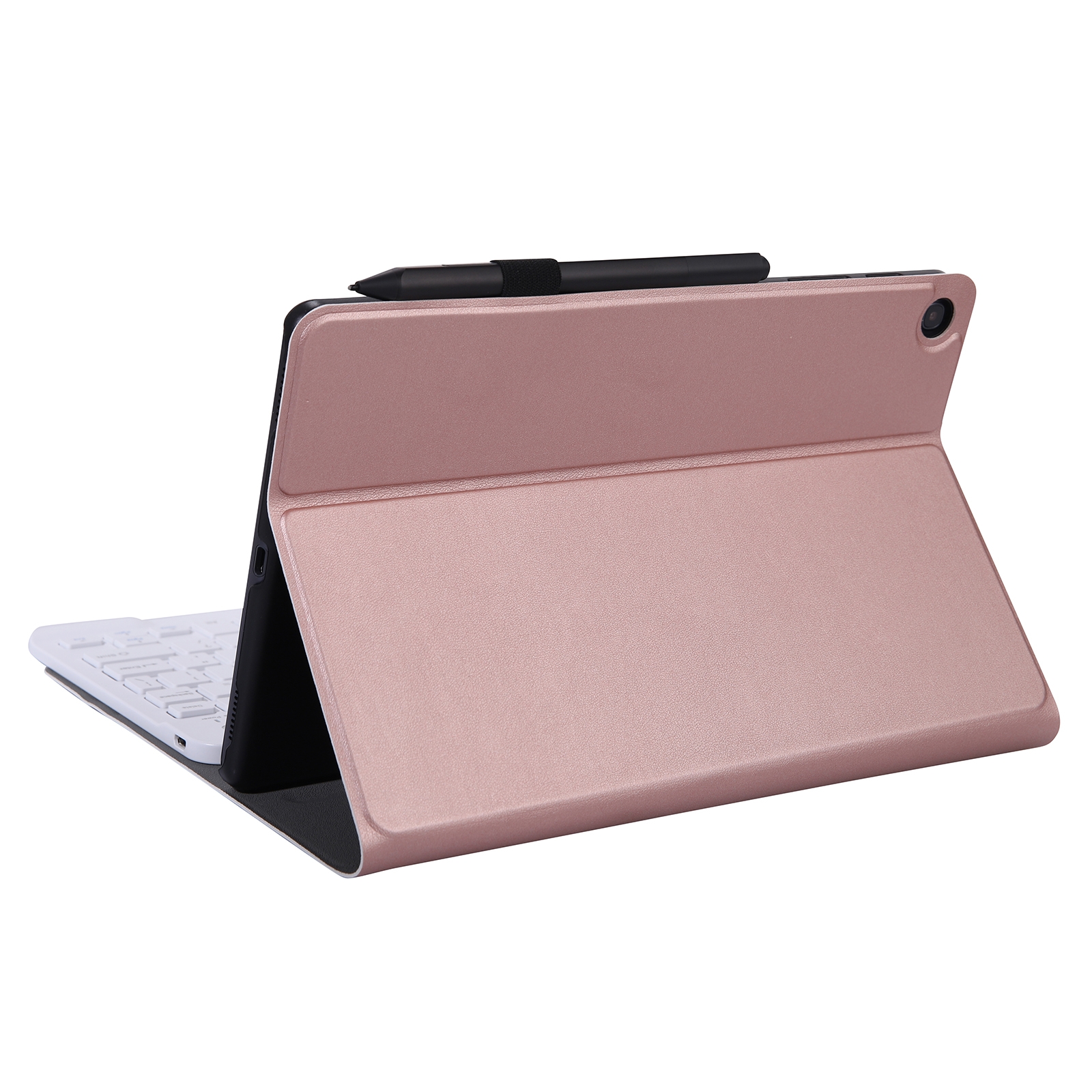 A08 Ultra-thin Bluetooth Keyboard Leather Case For Samsung Galaxy Tab A8 2021 SM-X205 / SM-X200(Rose Gold)_voghion.com