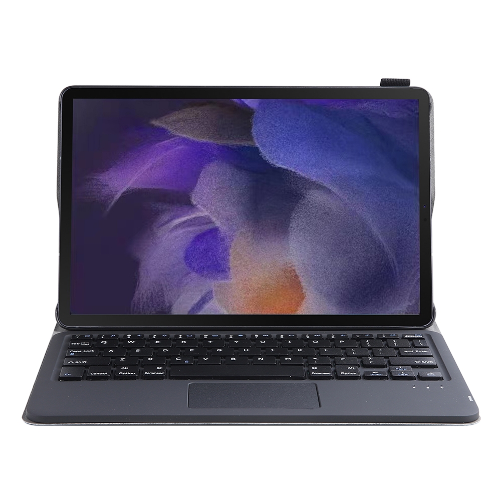 A08-A Ultra-thin Bluetooth Keyboard Leather Case with Touchpad For Samsung Galaxy Tab A8 2021 SM-X205 / SM-X200(Black)_voghion.com