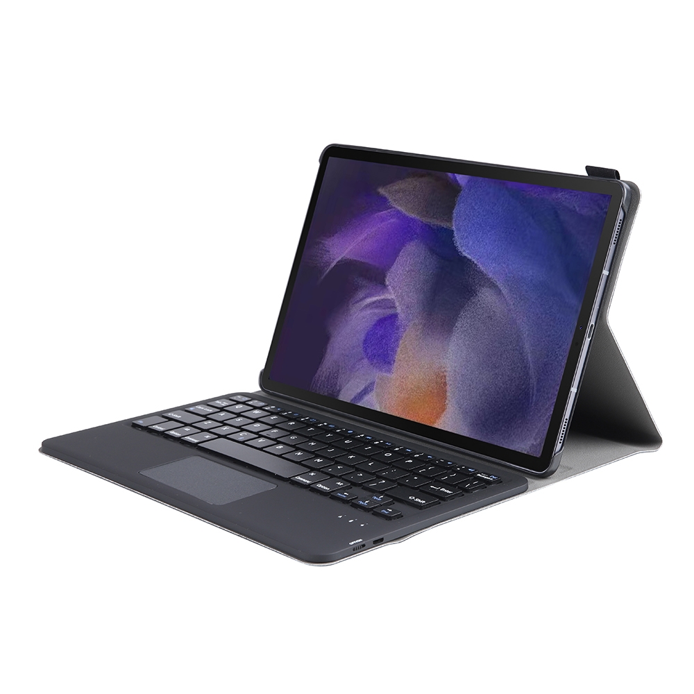 A08-A Ultra-thin Bluetooth Keyboard Leather Case with Touchpad For Samsung Galaxy Tab A8 2021 SM-X205 / SM-X200(Black)_voghion.com