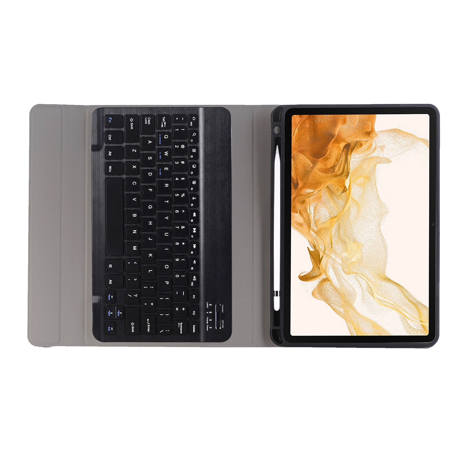 Custodia in pelle con tastiera Bluetooth A870B con supporto e slot per penna in TPU per Samsung Galaxy Tab S8 11 pollici SM-X700 / SM-X706(Blu)_voghion.com