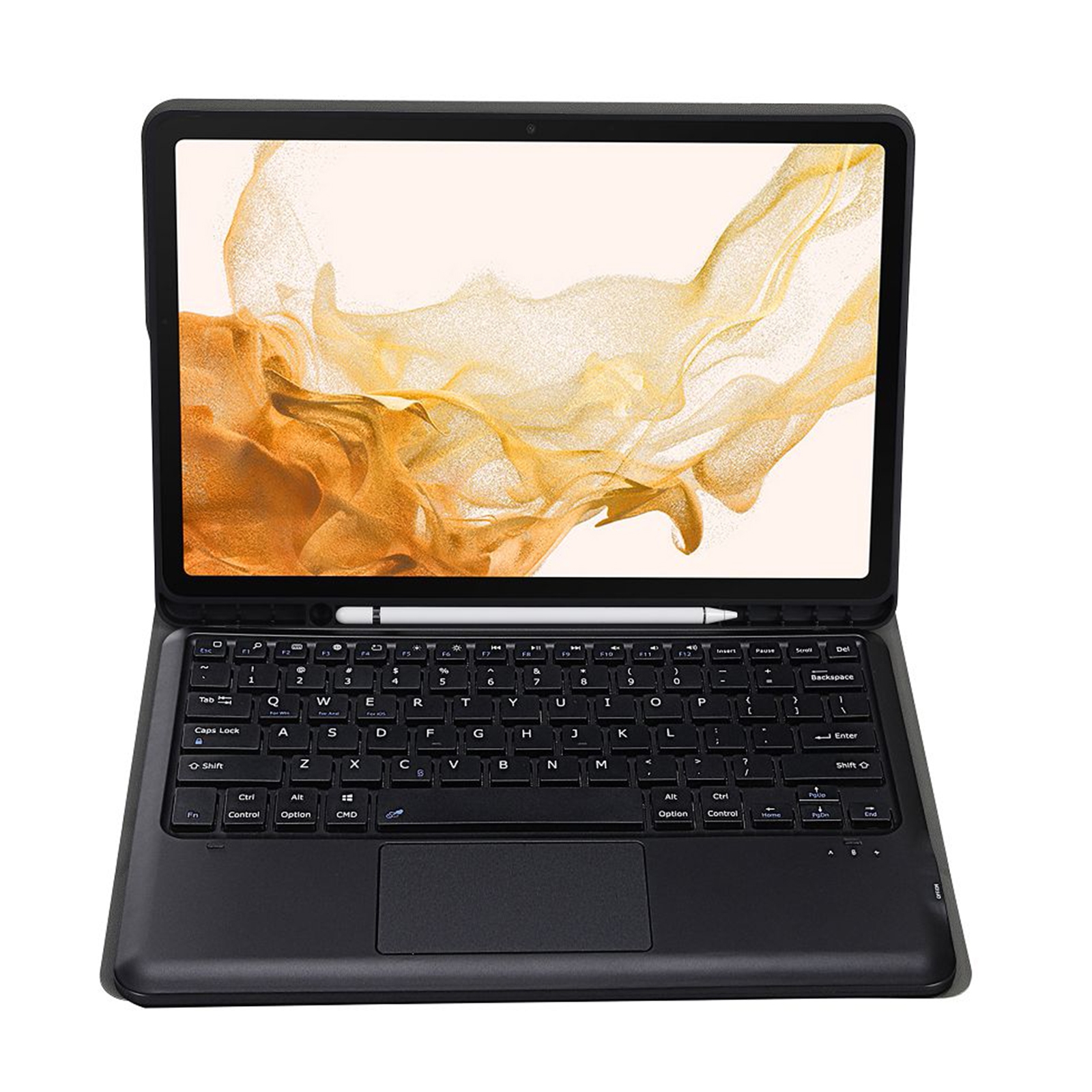 A800B-A Split Bluetooth Keyboard Leather Case with Holder & Pen Slot & Touchpad For Samsung Galaxy Tab S8+ X800(Blue)_voghion.com