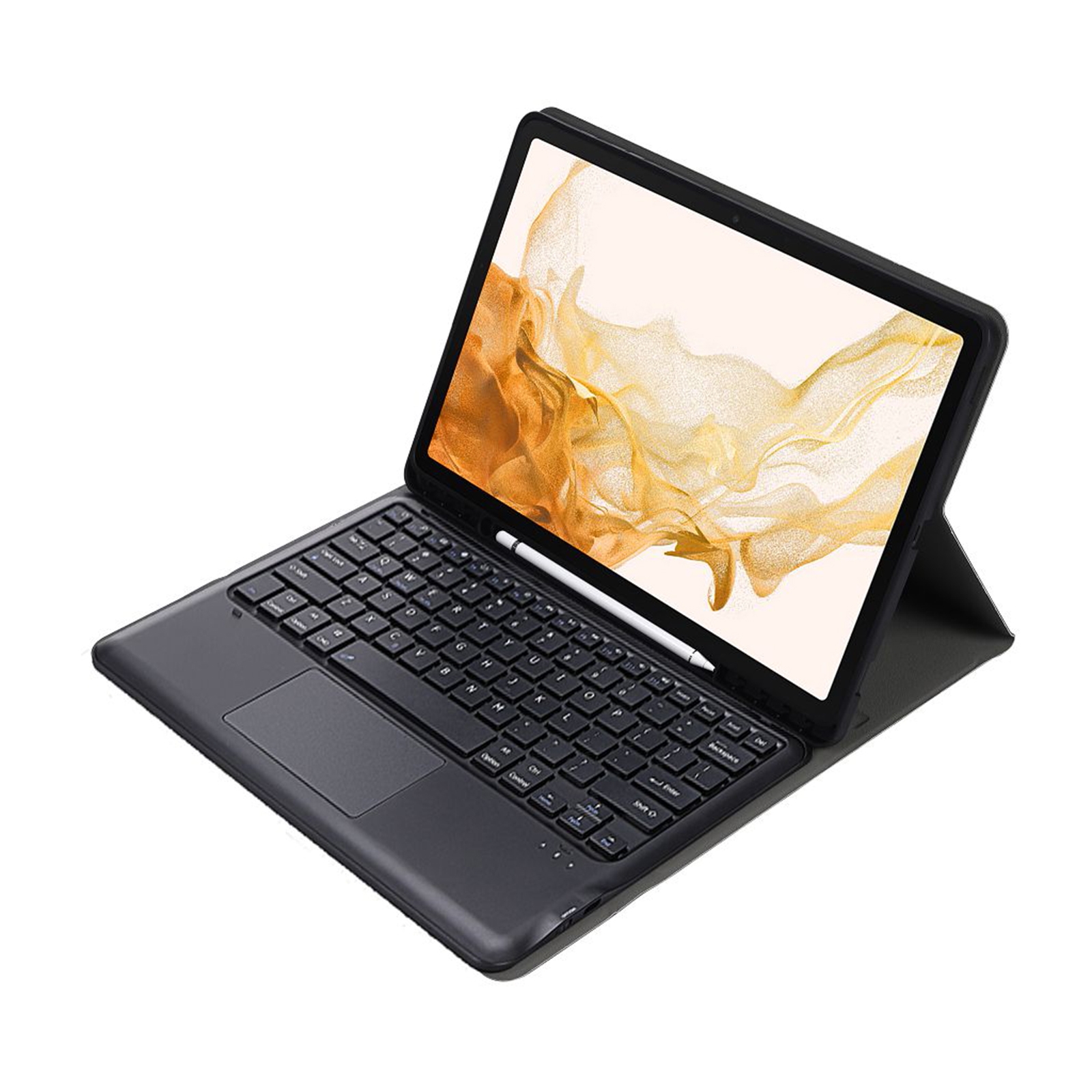 A800B-A Split Bluetooth Keyboard Leather Case with Holder & Pen Slot & Touchpad For Samsung Galaxy Tab S8+ X800(Blue)_voghion.com