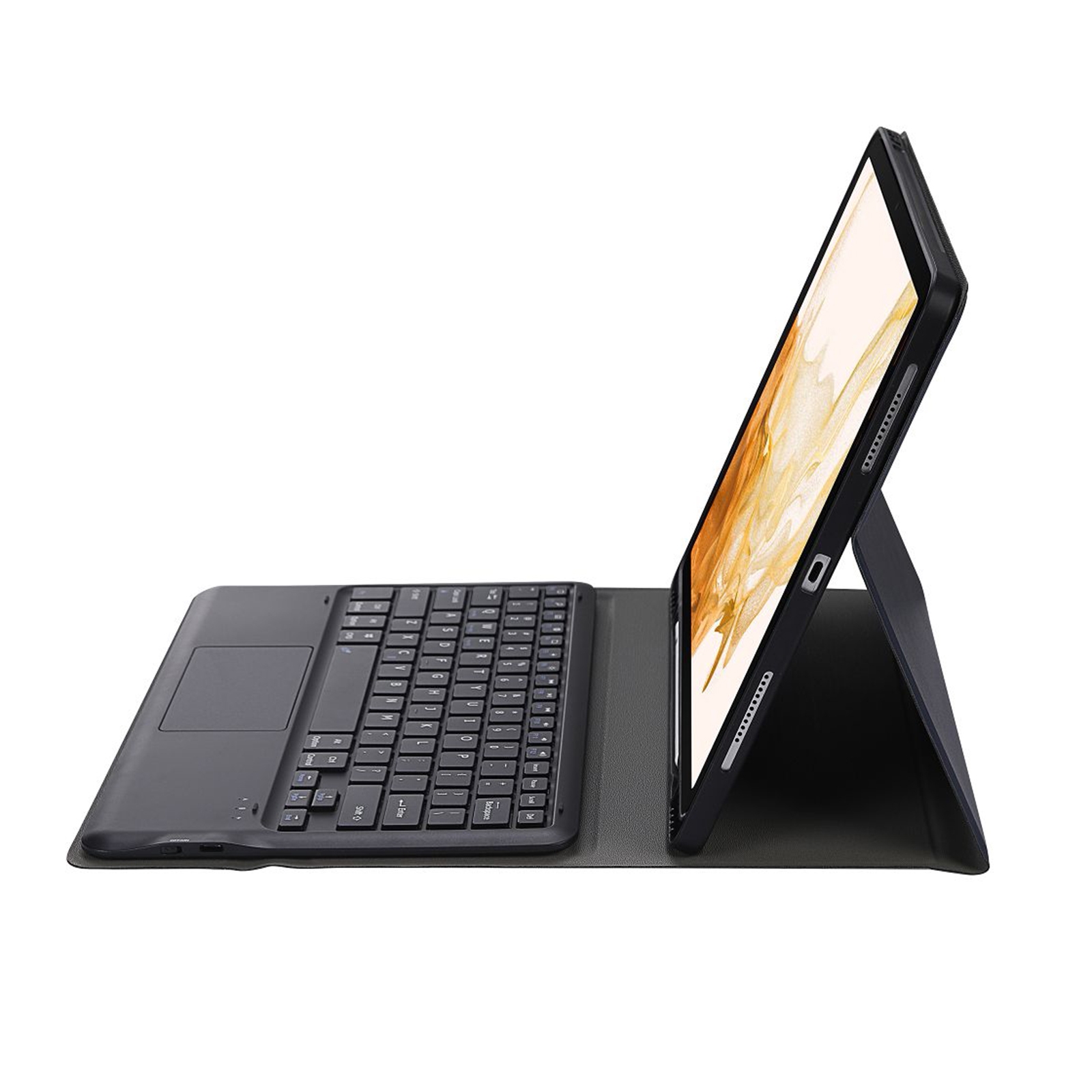 A800B-A Split Bluetooth Keyboard Leather Case with Holder & Pen Slot & Touchpad For Samsung Galaxy Tab S8+ X800(Blue)_voghion.com