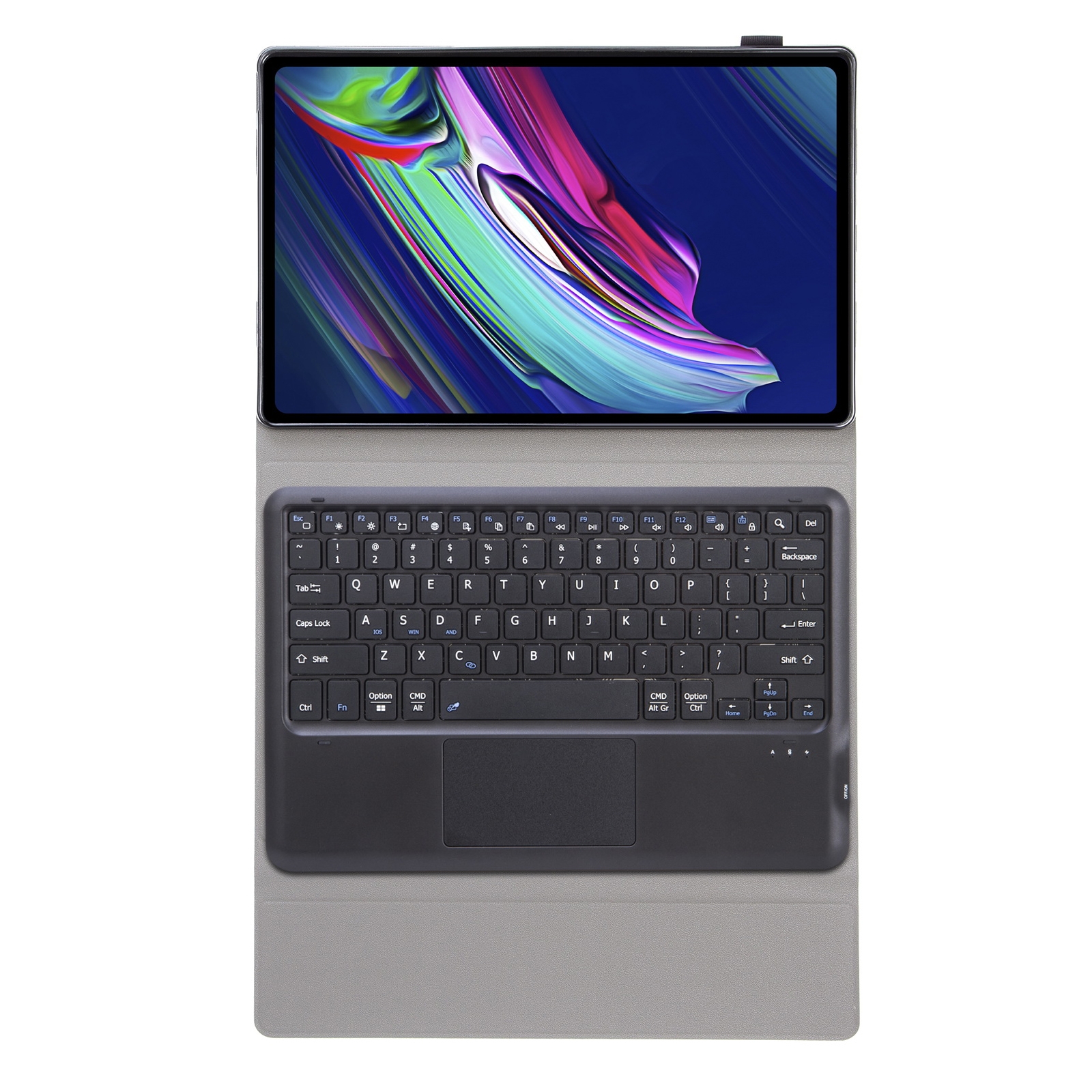 AM17-A TPU abnehmbare Bluetooth-Tastatur-Ledertasche mit Halterung und Touchpad für Lenovo Xiaoxin Pad Pro 12,6 Zoll TB-Q706F (schwarz)_voghion.com