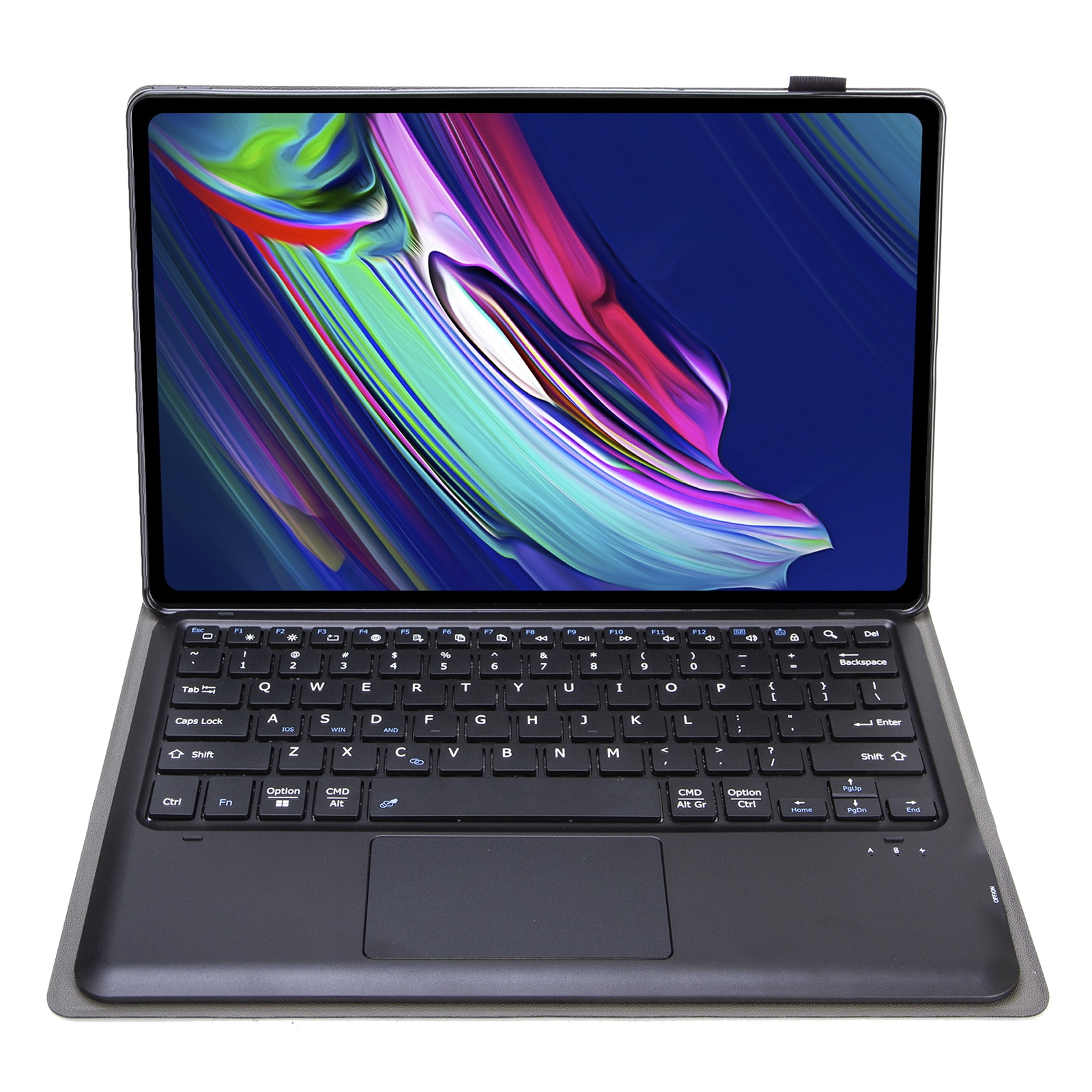 AM17-A TPU abnehmbare Bluetooth-Tastatur-Ledertasche mit Halterung und Touchpad für Lenovo Xiaoxin Pad Pro 12,6 Zoll TB-Q706F (schwarz)_voghion.com