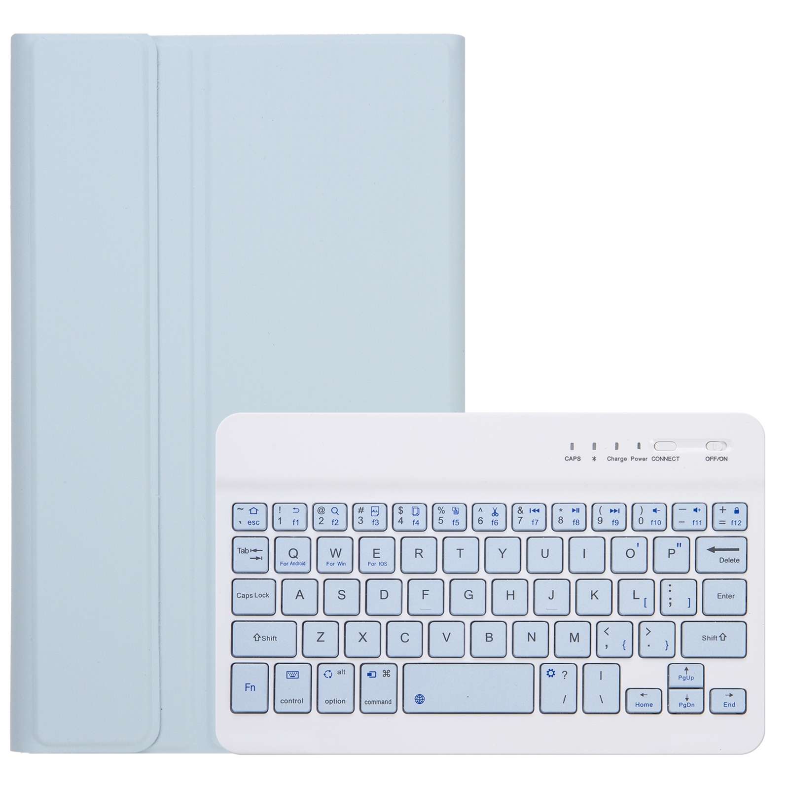 A220 Candy Color TPU Detachable Bluetooth Keyboard Leather Case with Bracket For Samsung Galaxy Tab A7 Lite 8.7 T220 / T225(White Ice Orchid)_voghion.com