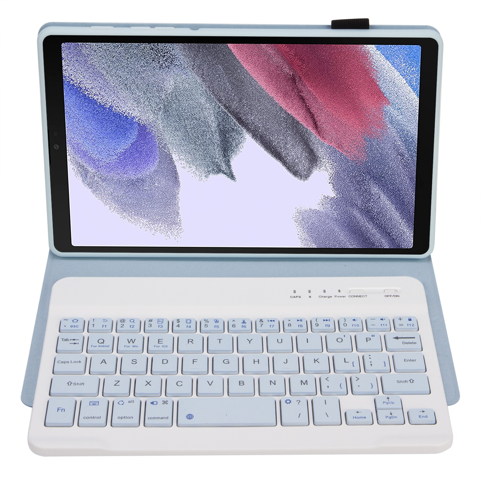 A220 Candy Color TPU Detachable Bluetooth Keyboard Leather Case with Bracket For Samsung Galaxy Tab A7 Lite 8.7 T220 / T225(White Ice Orchid)_voghion.com