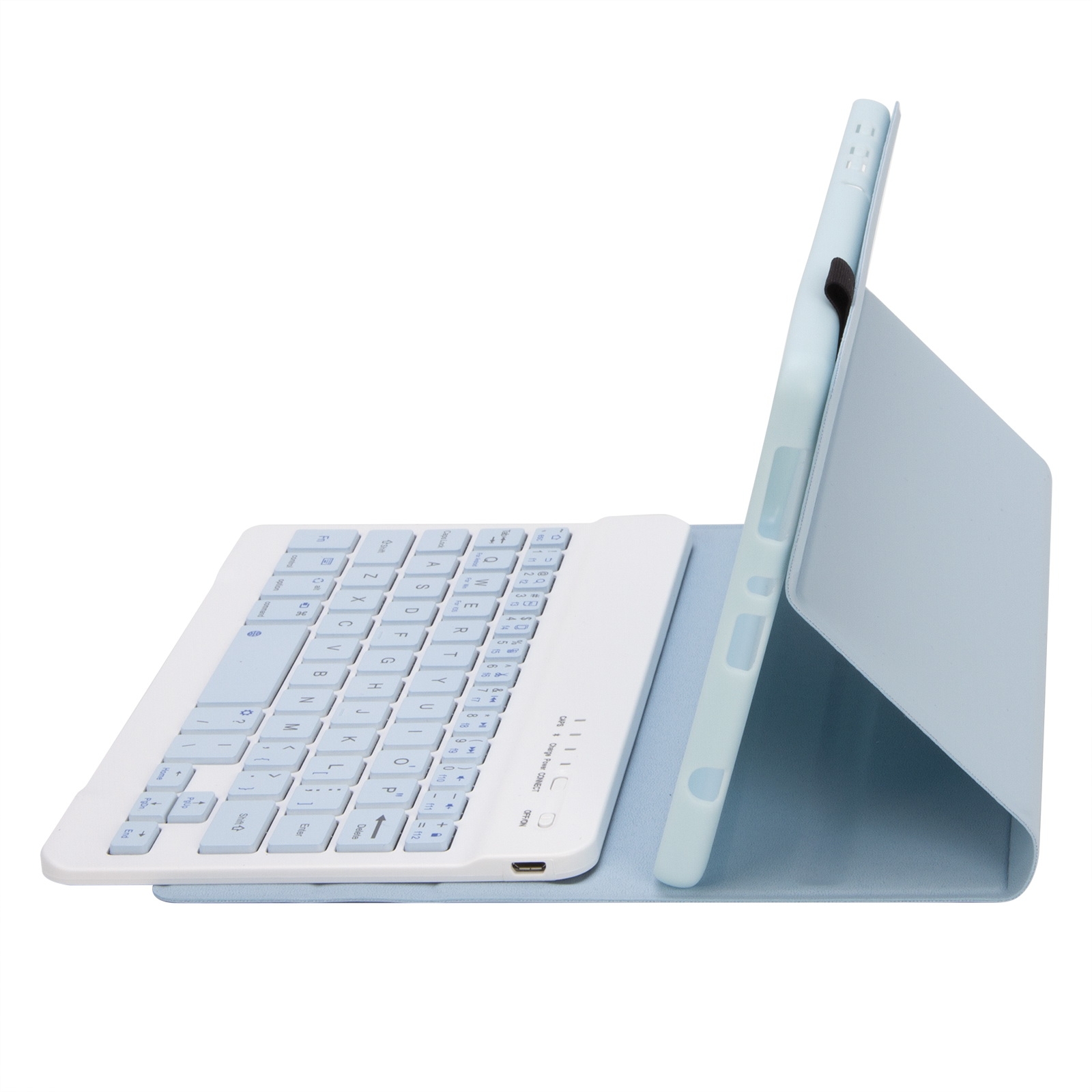 A220 Candy Color TPU Detachable Bluetooth Keyboard Leather Case with Bracket For Samsung Galaxy Tab A7 Lite 8.7 T220 / T225(White Ice Orchid)_voghion.com