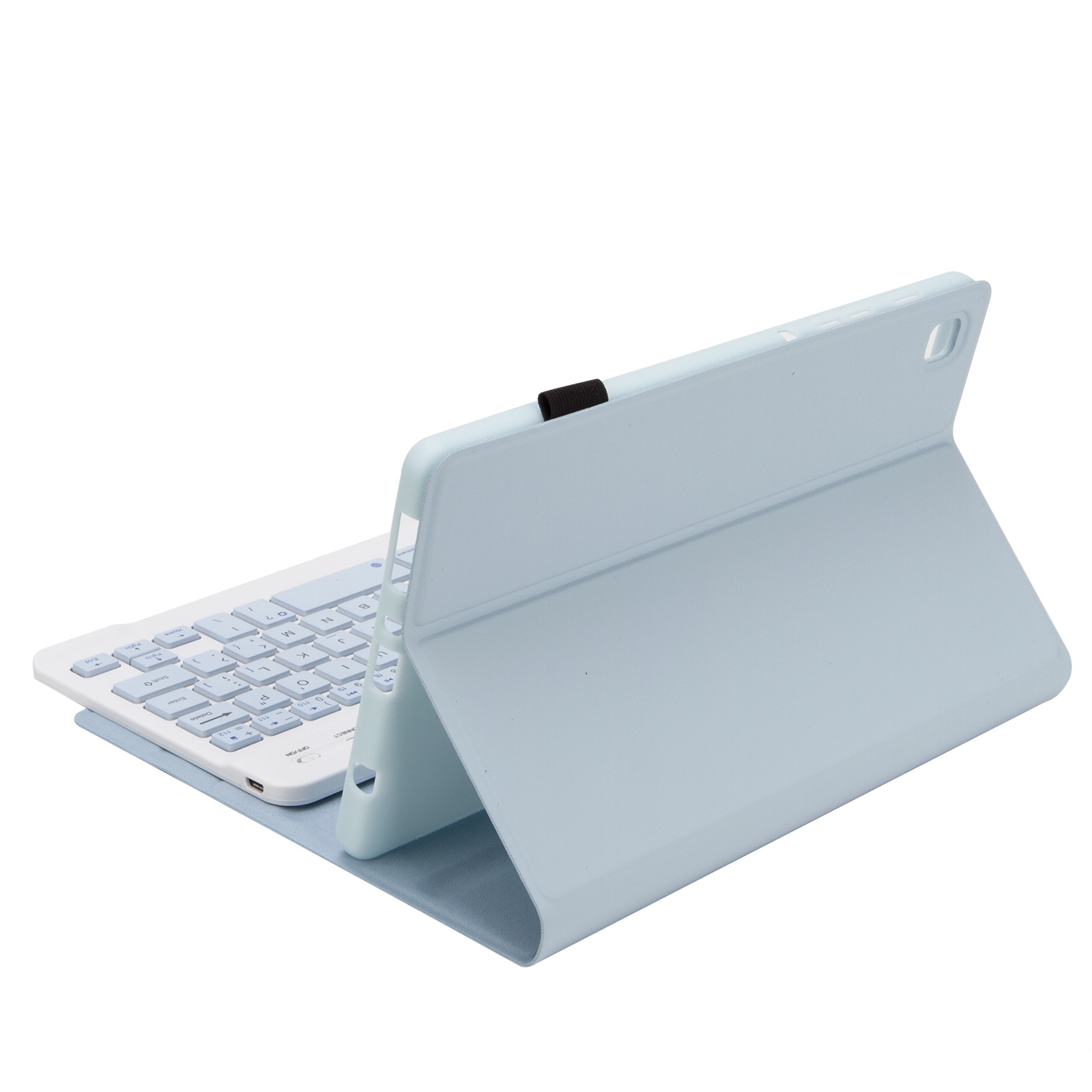 A220 Candy Color TPU Detachable Bluetooth Keyboard Leather Case with Bracket For Samsung Galaxy Tab A7 Lite 8.7 T220 / T225(White Ice Orchid)_voghion.com