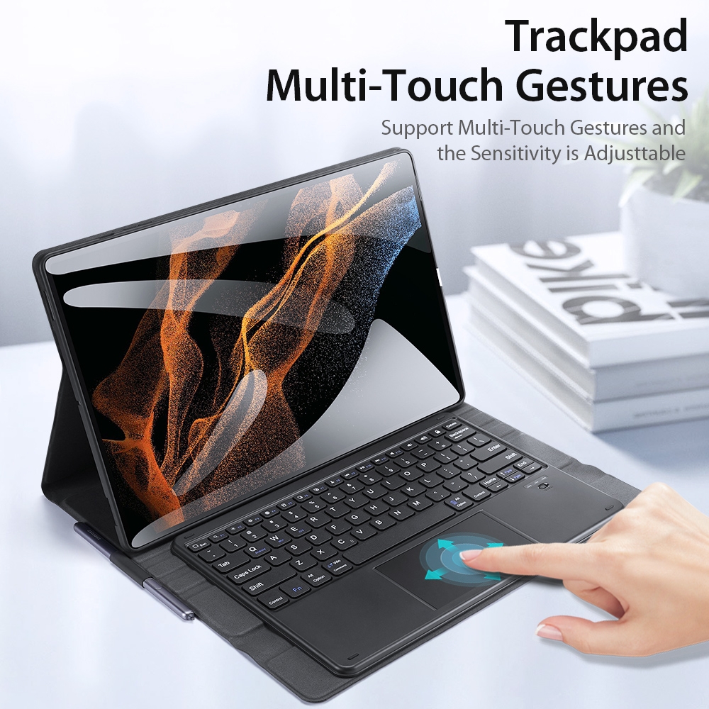 For Samsung Galaxy Tab S8 Ultra 14.6 inch SM-X900 DUX DUCIS Detachable Ultrathin Bluetooth Keyboard Leather Case(Black)_voghion.com