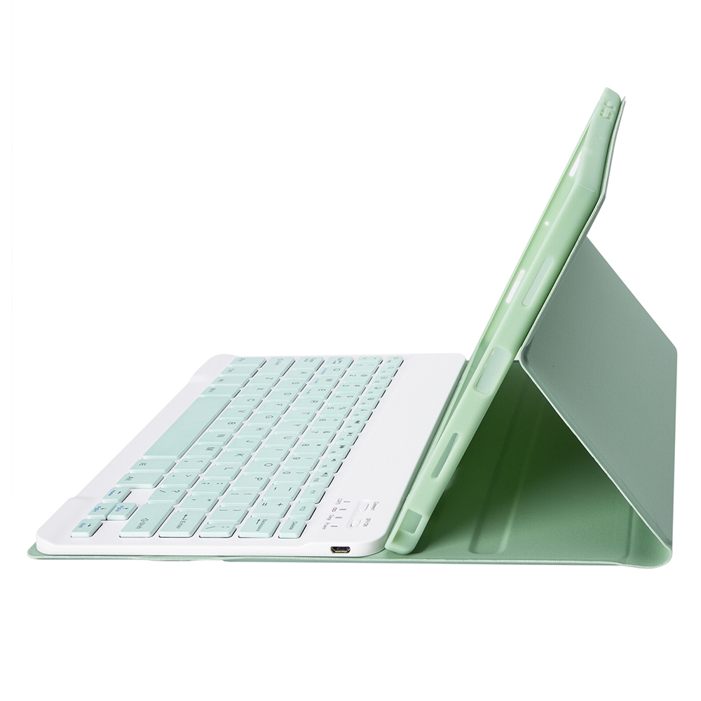 A08B Candy Color Bluetooth Keyboard Leather Case with Pen Slot For Samsung Galaxy Tab A8 10.5 2021 SM-X200 / SM-X205(Light Green)_voghion.com