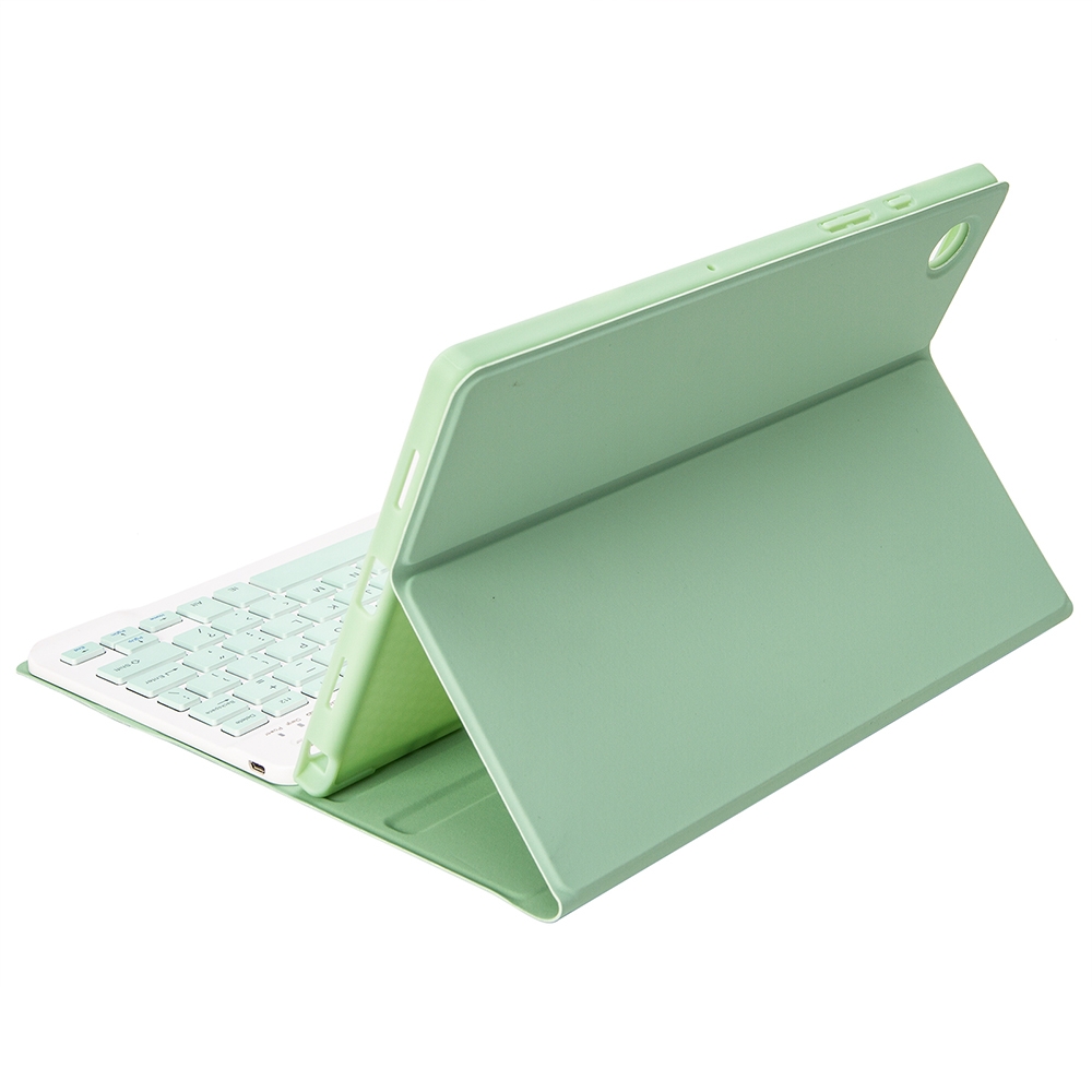 A08B Candy Color Bluetooth Keyboard Leather Case with Pen Slot For Samsung Galaxy Tab A8 10.5 2021 SM-X200 / SM-X205(Light Green)_voghion.com