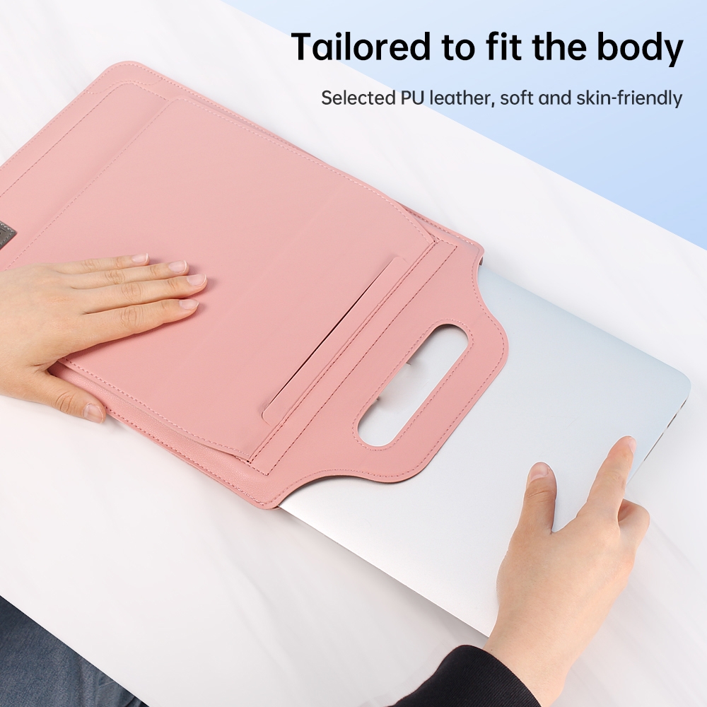 13 inch Multifunctional Mouse Pad Stand Handheld Laptop Bag(Brown)_voghion.com