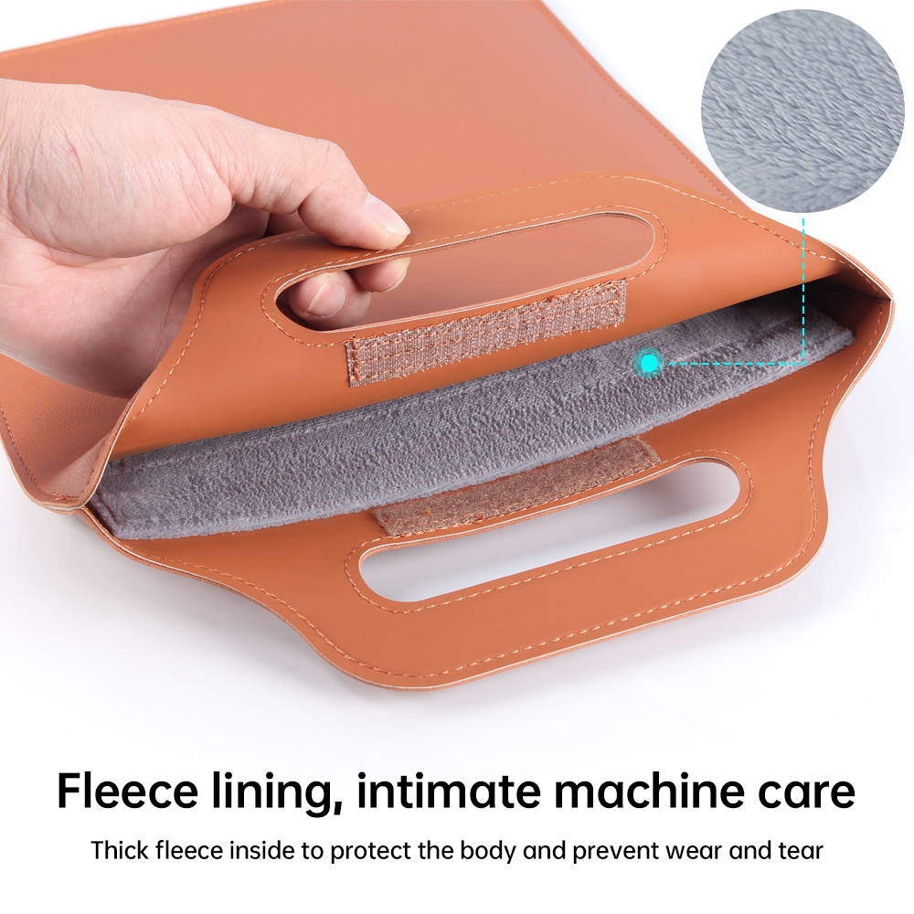 13 inch Multifunctional Mouse Pad Stand Handheld Laptop Bag(Brown)_voghion.com