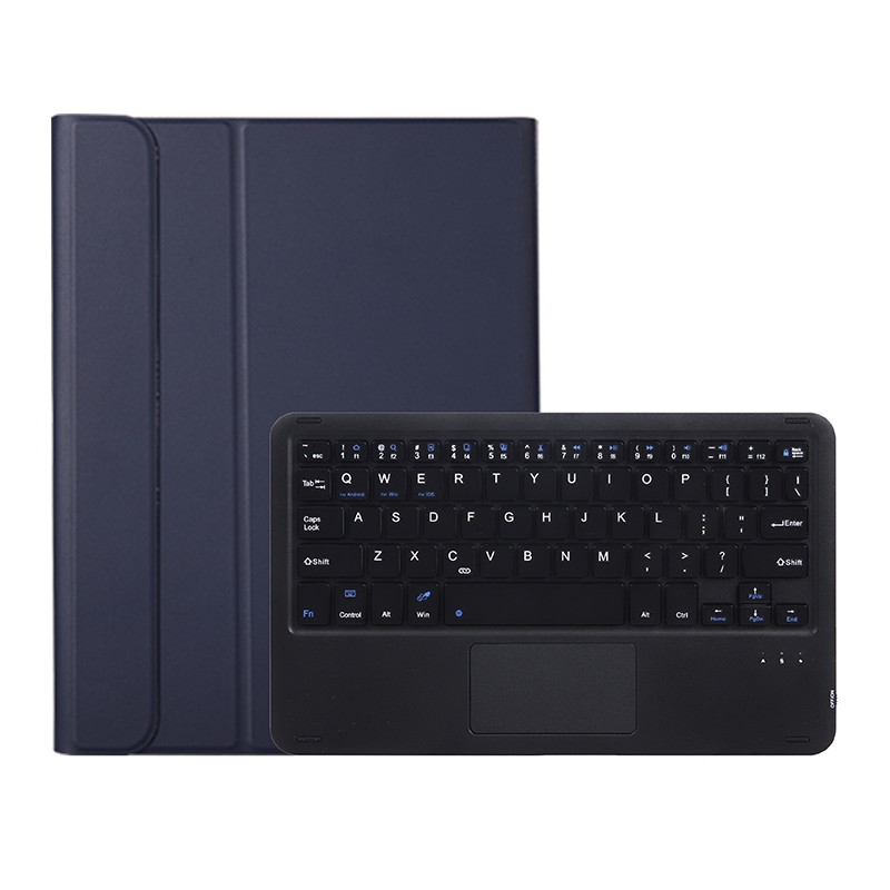 A08B-A Bluetooth Keyboard Leather Case with Pen Slot & Touchpad For Samsung Galaxy Tab A8 2021 SM-X205 / SM-X200(Blue)_voghion.com