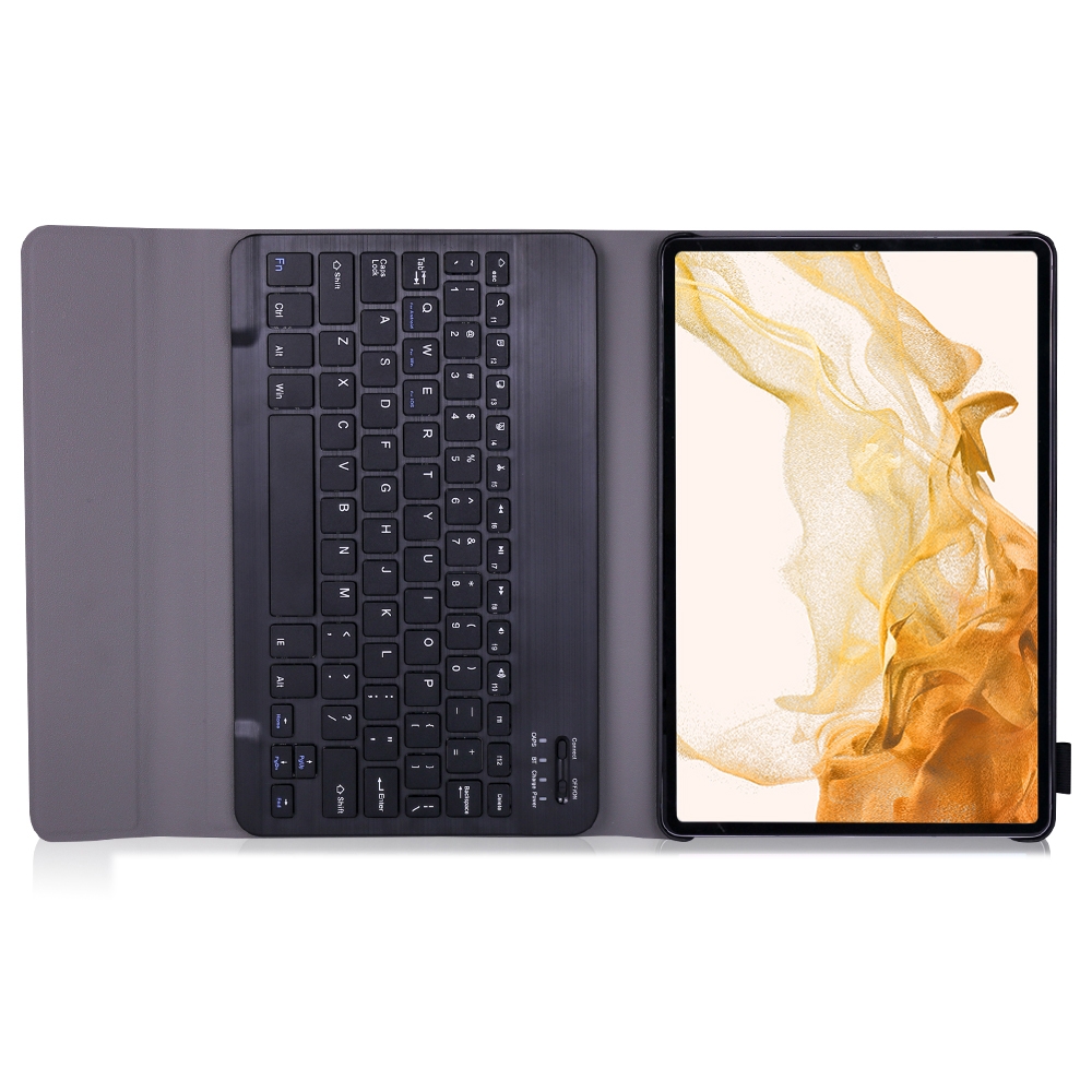 A700 Ultratynn Bluetooth-tastatur-lærveske for Samsung Galaxy Tab S8 11 tommer SM-X700 / SM-X706 (svart)_voghion.com