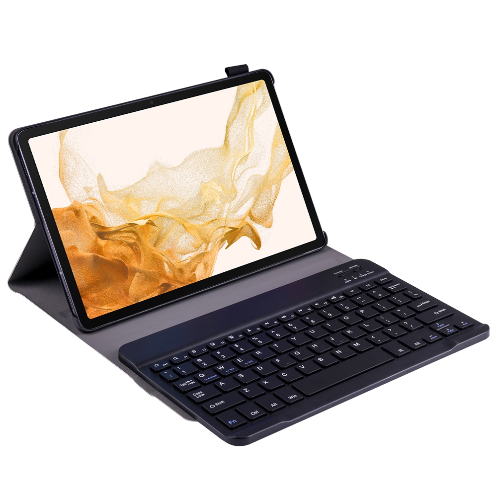 A700 Ultratynn Bluetooth-tastatur-lærveske for Samsung Galaxy Tab S8 11 tommer SM-X700 / SM-X706 (svart)_voghion.com