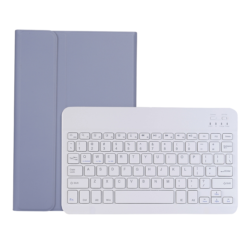 A610B Candy Color Bluetooth-tangentbord Läderfodral med pennfack för Samsung Galaxy Tab S6 Lite 10,4 tum SM-P610 / SM-P615(lila)_voghion.com