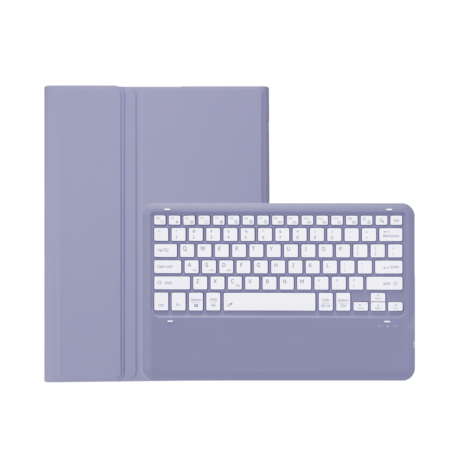 T800B Pen Slot Detachable Bluetooth Keyboard Leather Tablet Case For Samsung Galaxy Tab S8+/S7+/S7 FE(Purple)_voghion.com