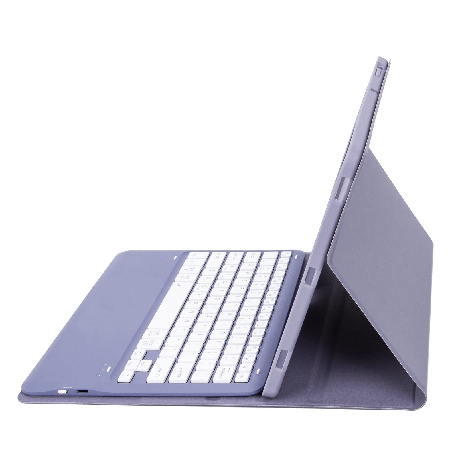T800B Pen Slot Detachable Bluetooth Keyboard Leather Tablet Case For Samsung Galaxy Tab S8+/S7+/S7 FE(Purple)_voghion.com