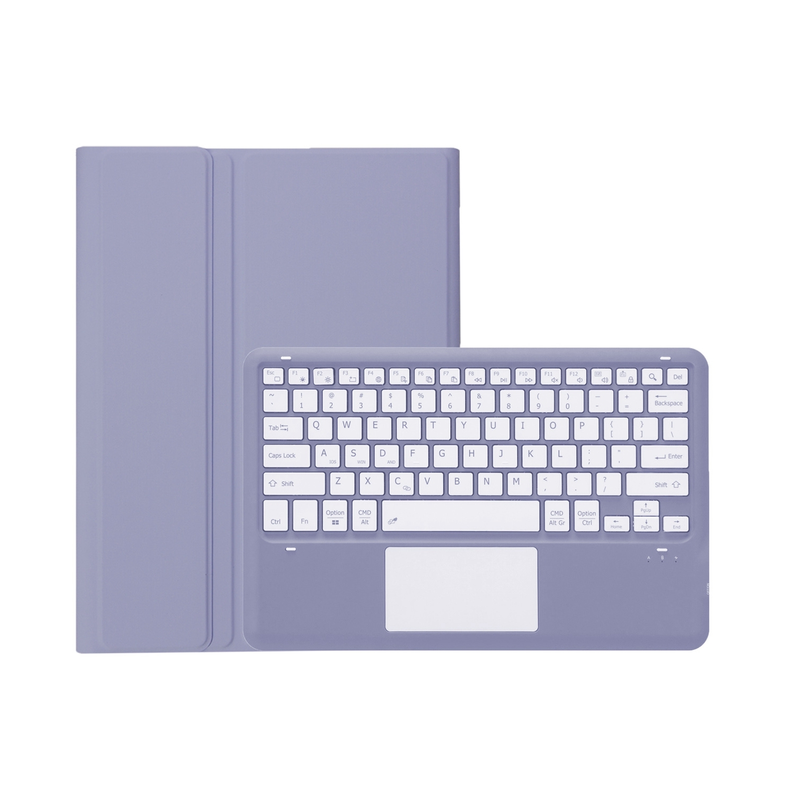 T800B-A Touch Pad Detachable Bluetooth Keyboard Leather Tablet Case For Samsung Galaxy Tab S8+/S7+/S7 FE(Purple)_voghion.com