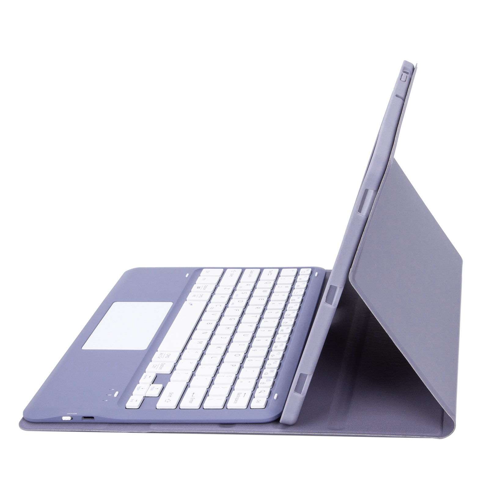 T800B-A Touch Pad Detachable Bluetooth Keyboard Leather Tablet Case For Samsung Galaxy Tab S8+/S7+/S7 FE(Purple)_voghion.com