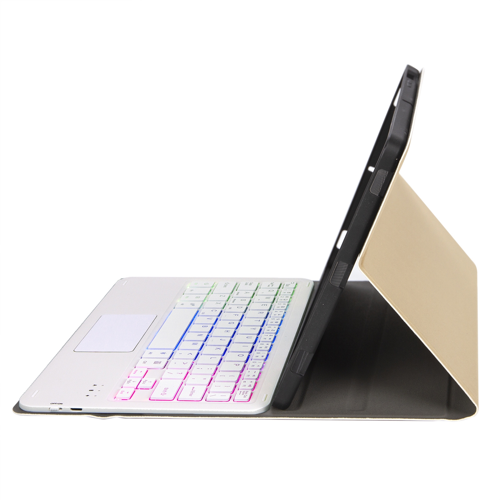 For Samsung Galaxy Tab S6 Lite A610B-AS Lambskin Texture Backlight Bluetooth Keyboard Leather Tablet Case(Gold)_voghion.com
